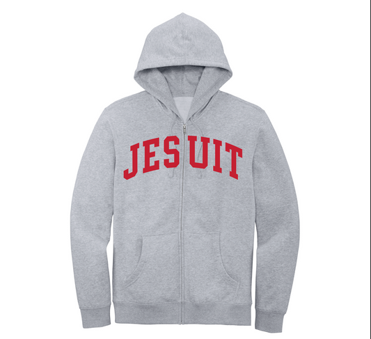 Jesuit Full-Zip Grey Hoodie